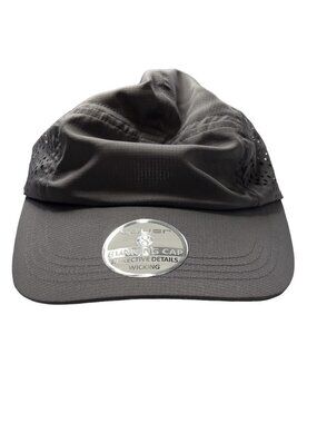 Layer 8 Reflective Running Cap Hat Moisture Wicking Gray New Activewear